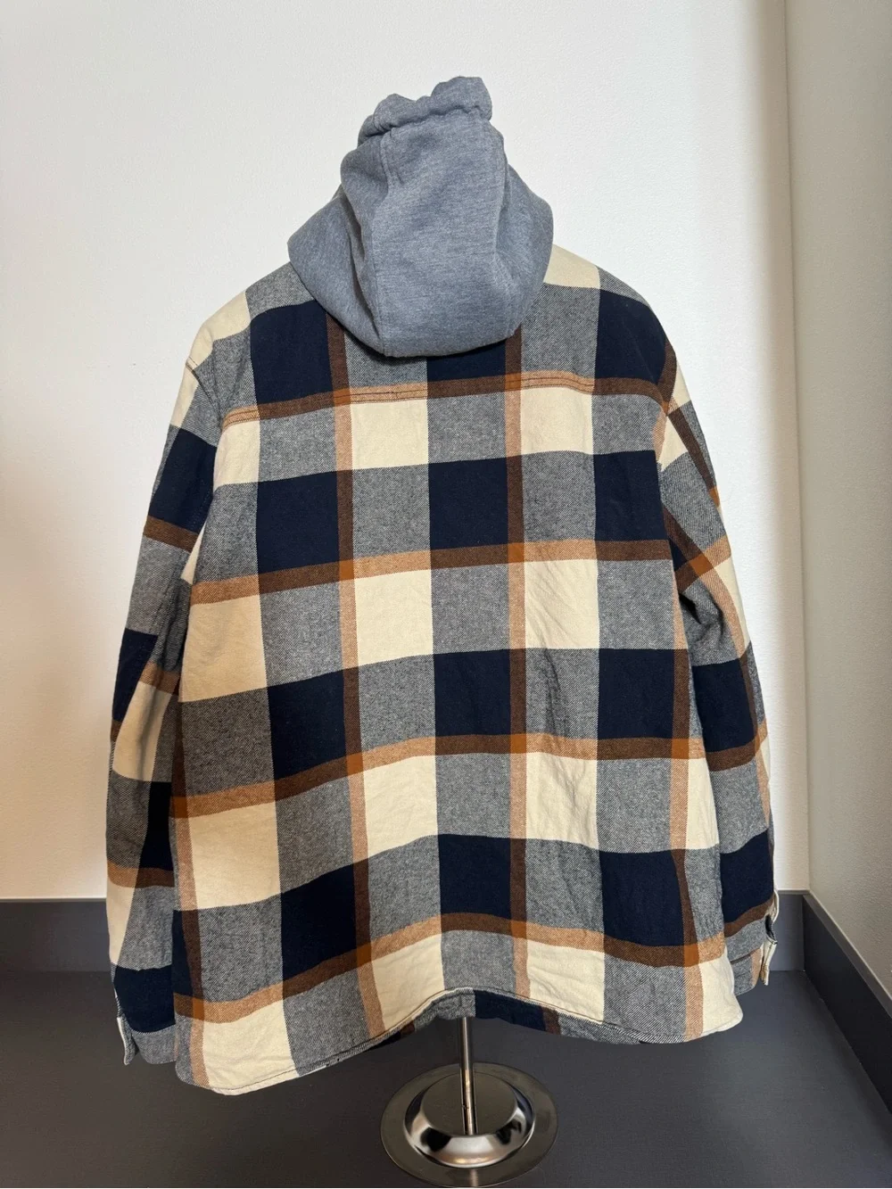 Levi's Men's Hooded Plaid Flannel Shirt Jacket Sherpa Lined Size L
